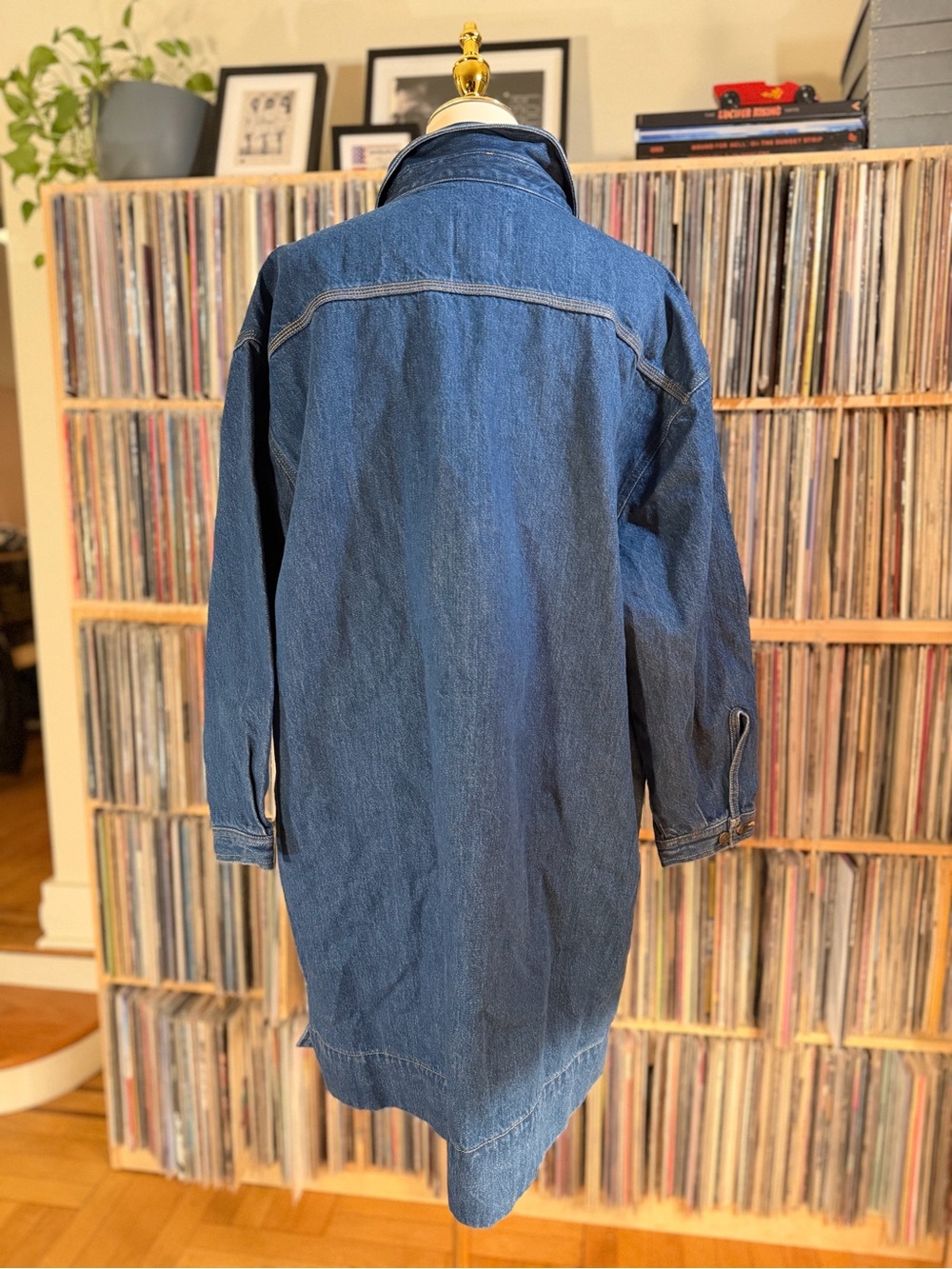Gap Workforce Denim Shirt Dress Size XL NWT Long Sleeve Dark Wash Workwear - Picture 5 of 9